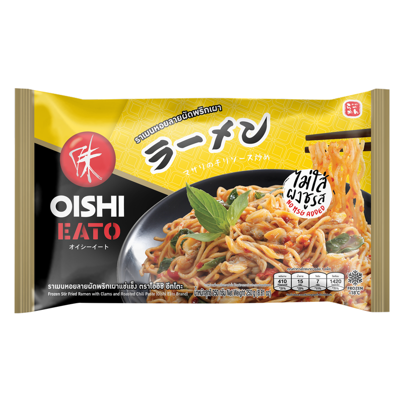 OISHI EATO READY MEAL STIR FRIED RAMEN WITH CLAMS AND ROASTED CHILI PASTE (FROZEN)